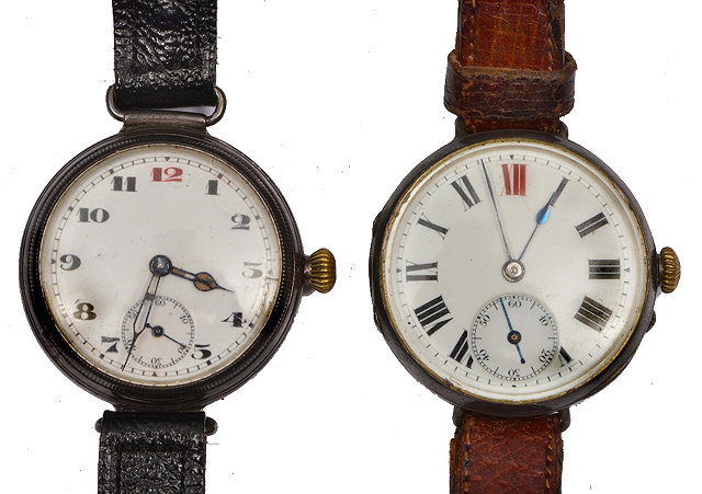 Appraisal: Two silver gentleman's wrist watcheswith enamel dials