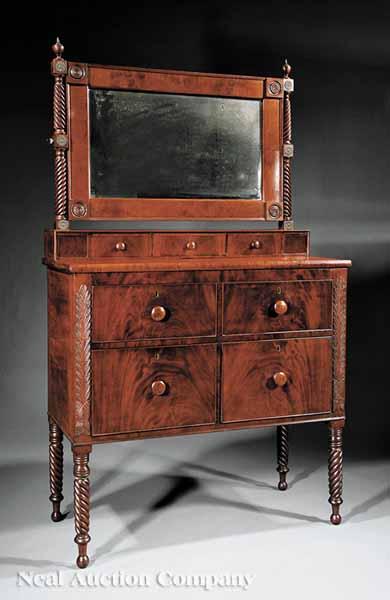 Appraisal: An American Classical Mahogany Dressing Table early th c probably