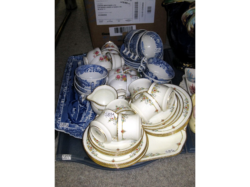 Appraisal: Tray lot of assorted teawares to include Paragon Cauldon and