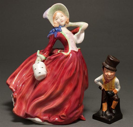 Appraisal: Two Royal Doulton china figures Autumn Breezes H N in