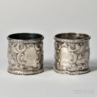 Appraisal: Two Chinese Export Silver Beakers th century lacking hallmarks originally