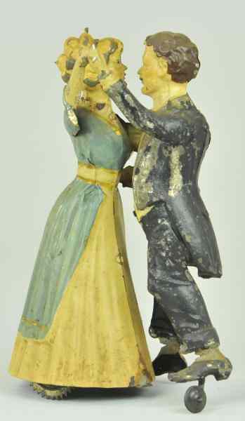 Appraisal: TANGO DANCERS Gunthermann Germany hand painted tin depicts couple dancing