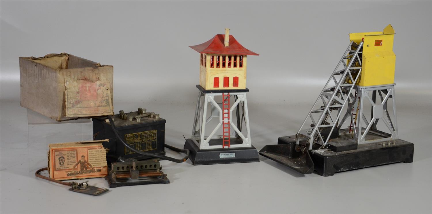 Appraisal: Lionel Train Accessories including Signal Tower Coal Elevator Rheostat with