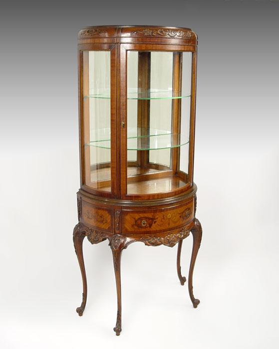 Appraisal: WEIMAN FRENCH STYLE DEMI LUNE VITRINE CURIO DISPLAY Half round