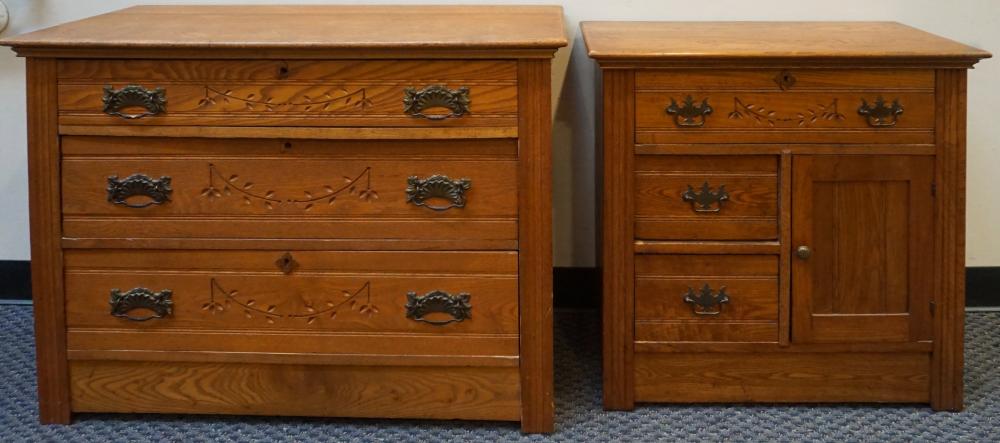 Appraisal: Victorian Oak Wash Stand and Dresser Wash Stand x x