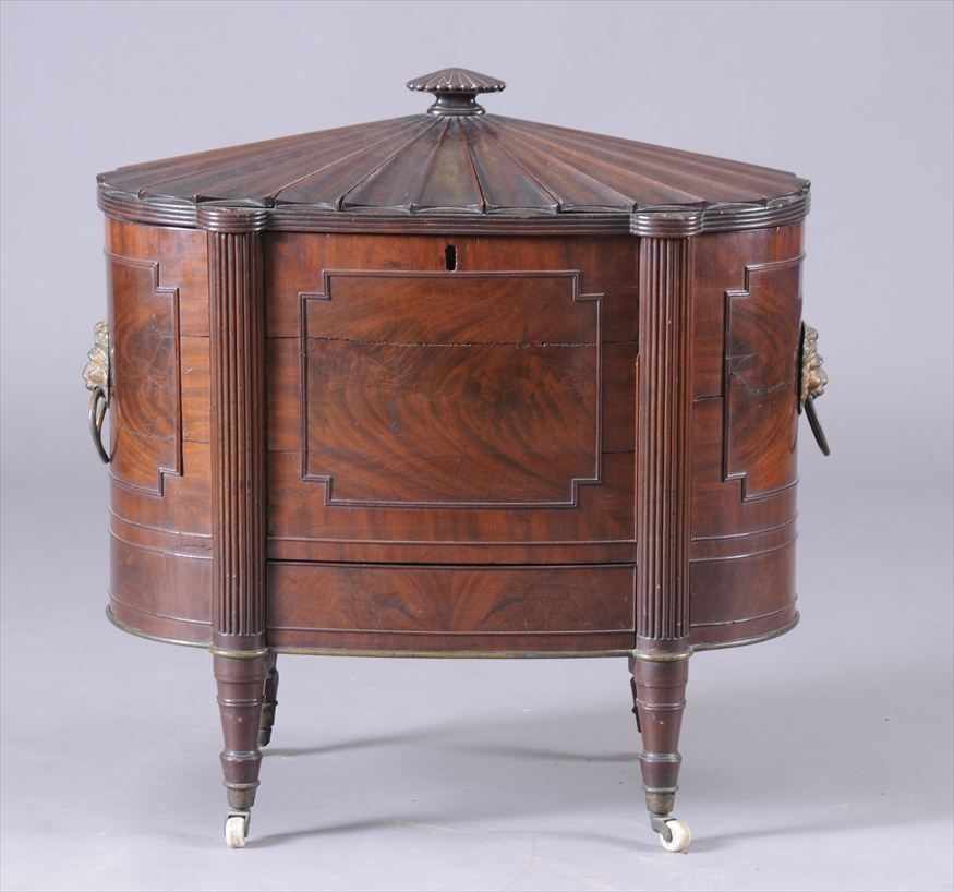 Appraisal: GEORGE III CARVED MAHOGANY CELLARET IN THE ADAM TASTE The