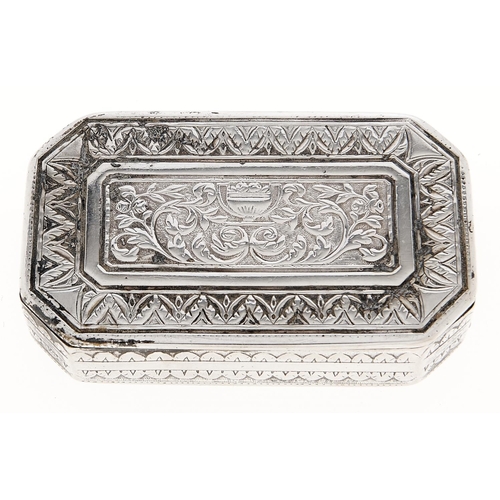 Appraisal: An Austro-Hungarian silver snuff box the lid and underside chased