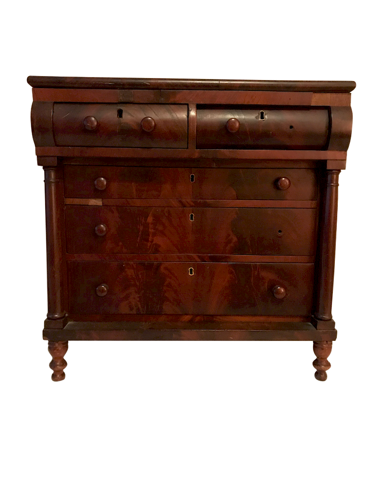 Appraisal: Miniature English Empire Chest Drawers Miniature English Empire Chest of