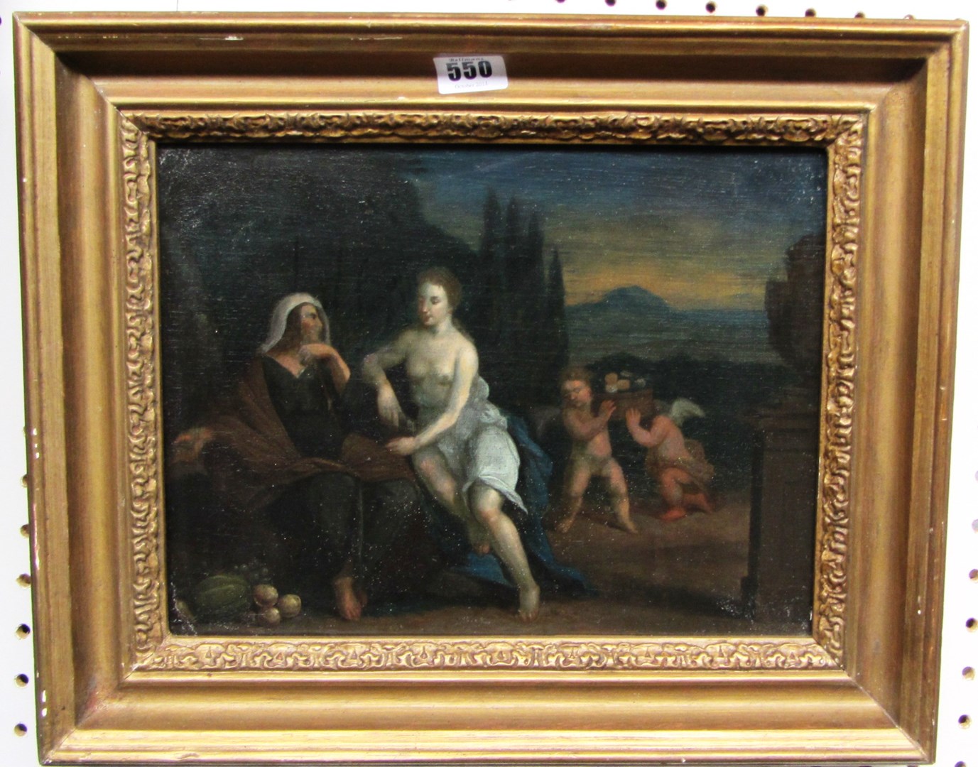 Appraisal: Continental School th th century Nymph and Cherubs oil on