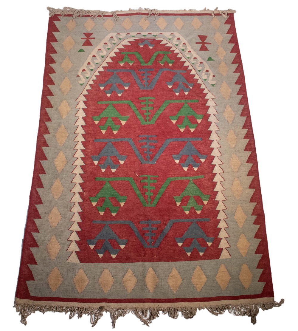 Appraisal: ANATOLIAN KILIM PRAYER Late th c with directional red field