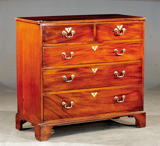 Appraisal: George III style carved mahogany chest of drawers mid th