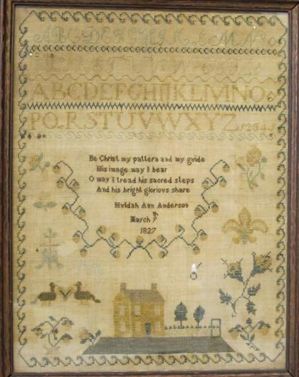 Appraisal: Needlework sampler huldah ann anderson