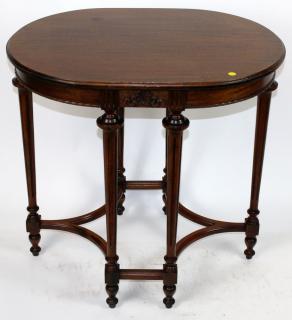 Appraisal: Louis XVI style oval side table Louis XVI style oval