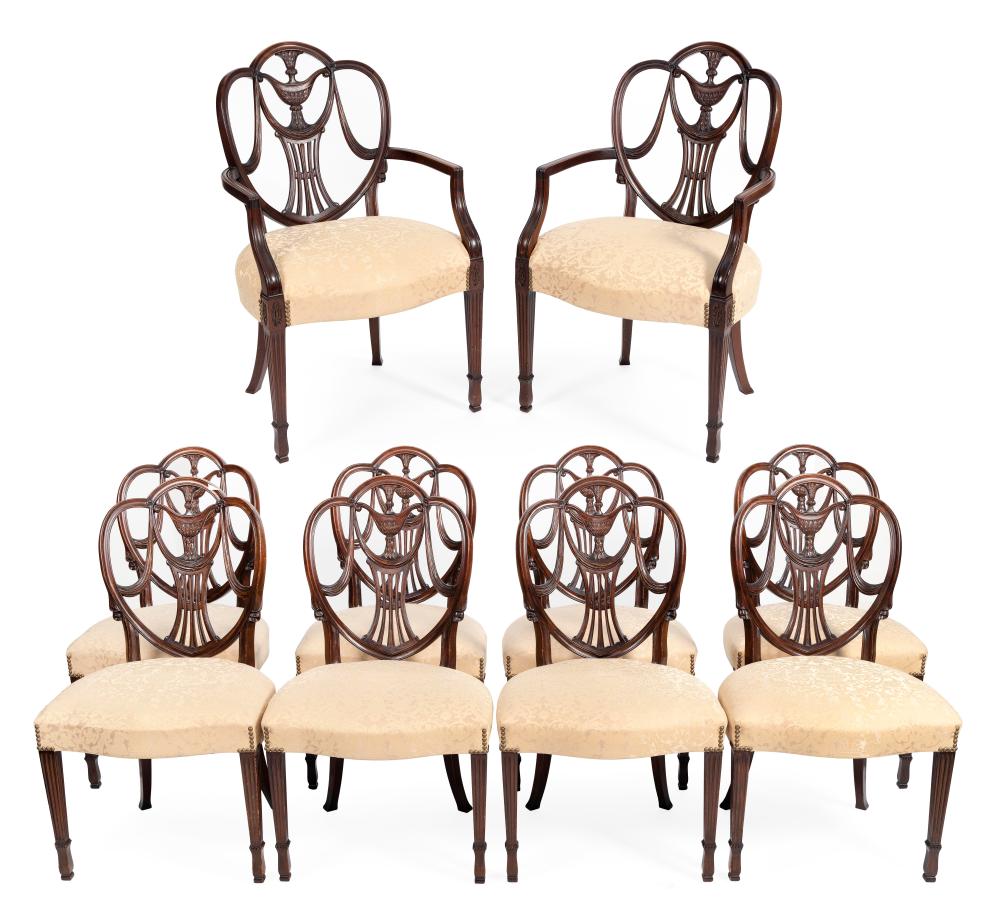 Appraisal: SET OF TEN FEDERAL-STYLE CHAIRS ATTRIBUTED TO MARGOLIS HARTFORD CONNECTICUT