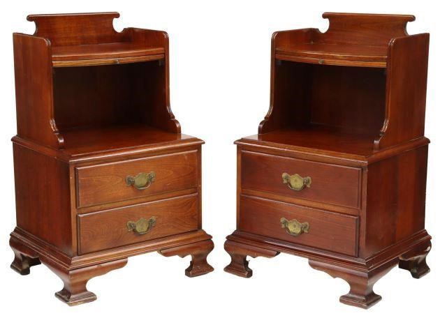 Appraisal: pair English style bedside cabinets th c in a mahogany