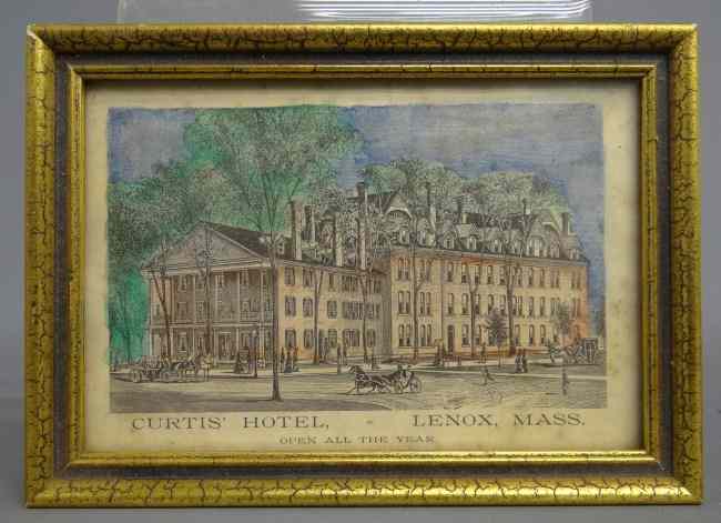 Appraisal: Early ''Curtis Hotel Lenox Mass Open All Year'' print Site