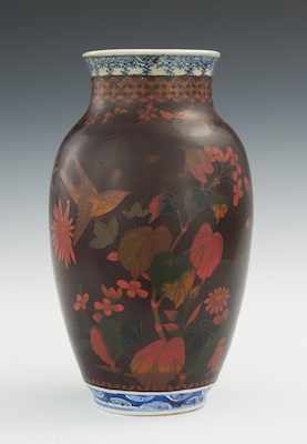 Appraisal: A Large Totai Baluster Vase Large footed vase with underglaze