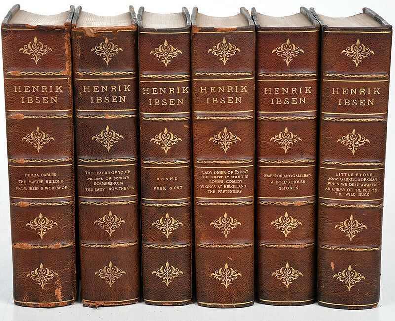 Appraisal: Leather Bound Books on Literature including The Works of Henrik