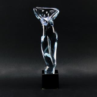 Appraisal: Circa 's Murano Violet Glass Nude Sculpture on Black Glass