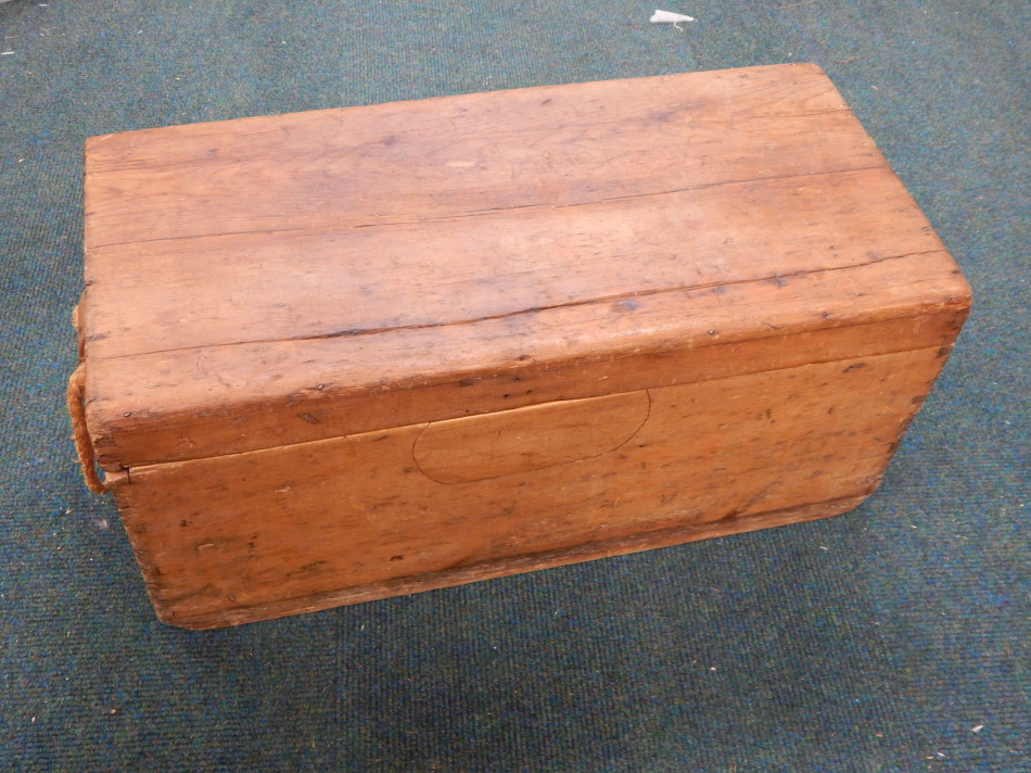 Appraisal: A late thC early thC stripped pine tool chest and