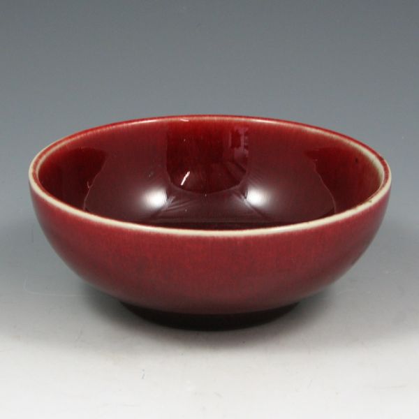 Appraisal: Marblehead bowl with trial oxblood glaze Marked R Mint with