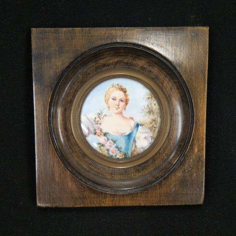 Appraisal: Miniature Painting on Ivory portrait of a duchess artist signed