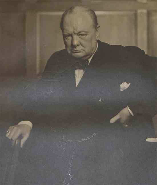 Appraisal: Yousuf Karsh - a signed photograph of Winston Churchill stamped