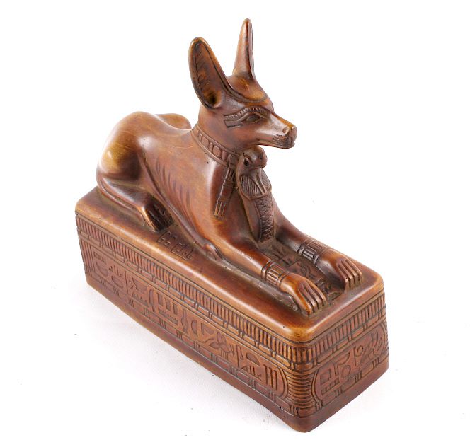 Appraisal: Egyptian Anubis Jackal Stone Statue Featured in this lot we