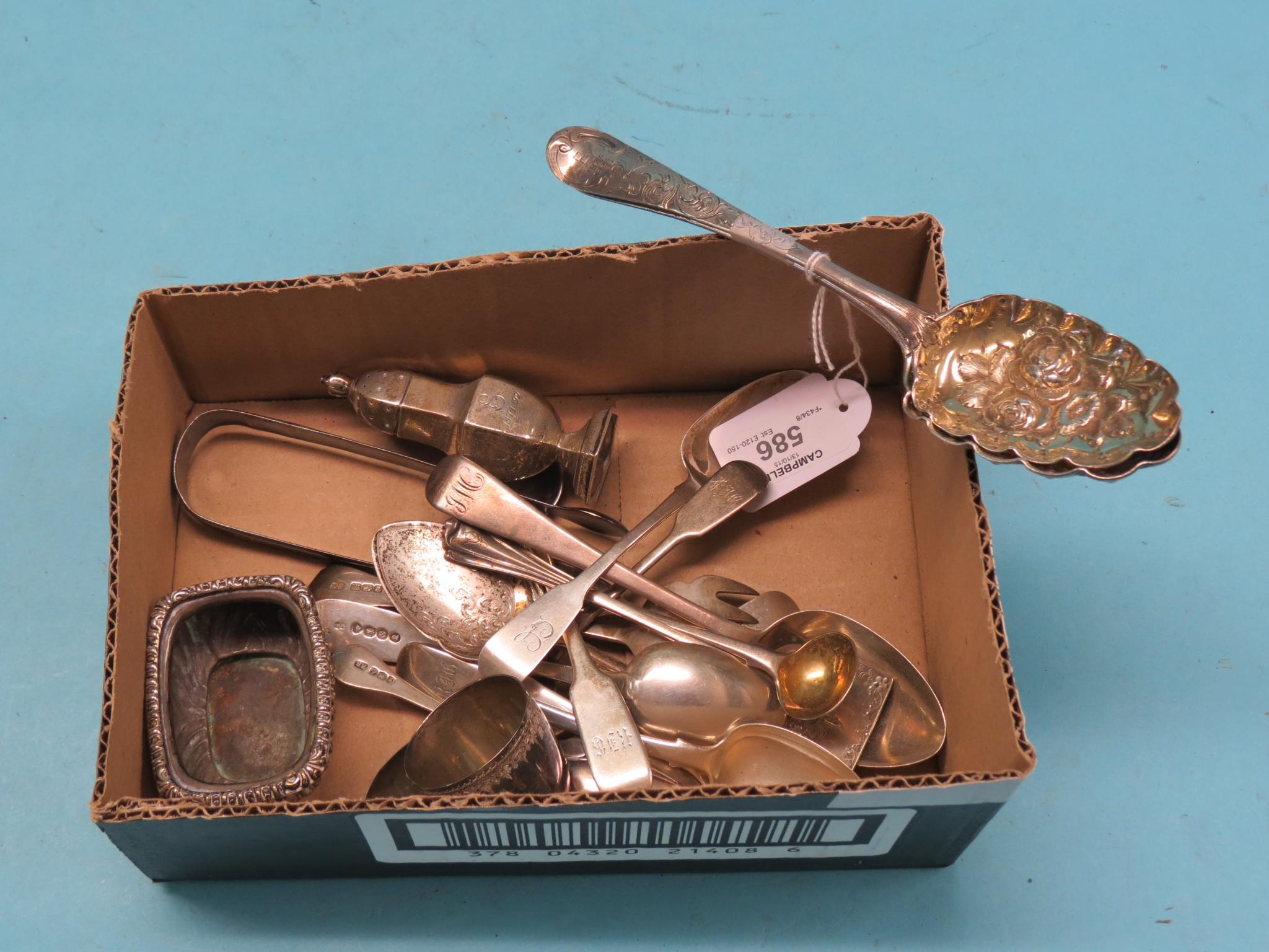 Appraisal: A pair of silver berry spoons London other silver flatware