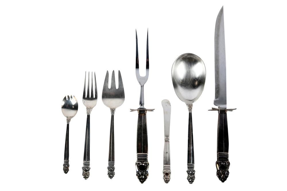 Appraisal: INTERNATIONAL STERLING 'ROYAL DANISH'' FLATWARE SERVICEwith maker's marks comprising steel-bladed