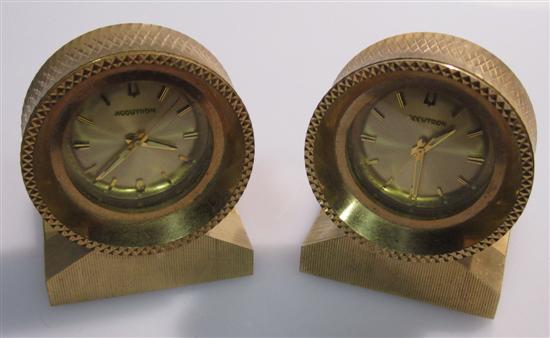 Appraisal: Two Travel Clocks from LBJ and Ladybird Two Accutron brass