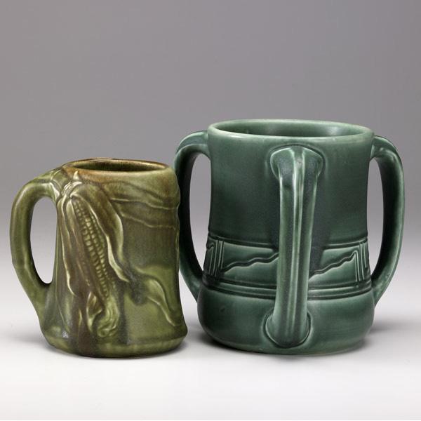 Appraisal: ROOKWOOD Two Z-line mugs one a loving cup with abstract