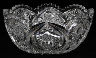 Appraisal: BRILLIANT PERIOD CUT GLASS FRUIT BOWL CIRCA DIA Dahlia cane