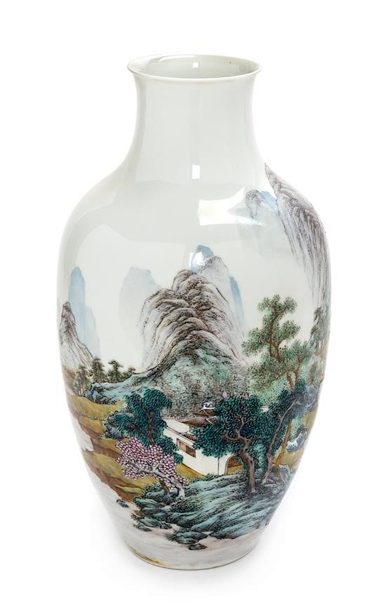 Appraisal: A Large Famille Rose Porcelain Vase Height inches A Large