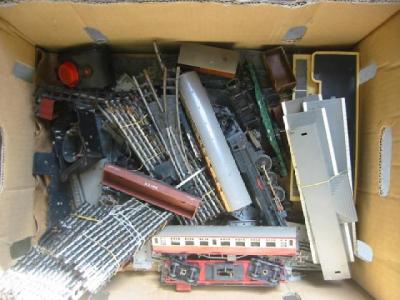 Appraisal: A quantity of playworn Triang trains including a Princess Elizabeth