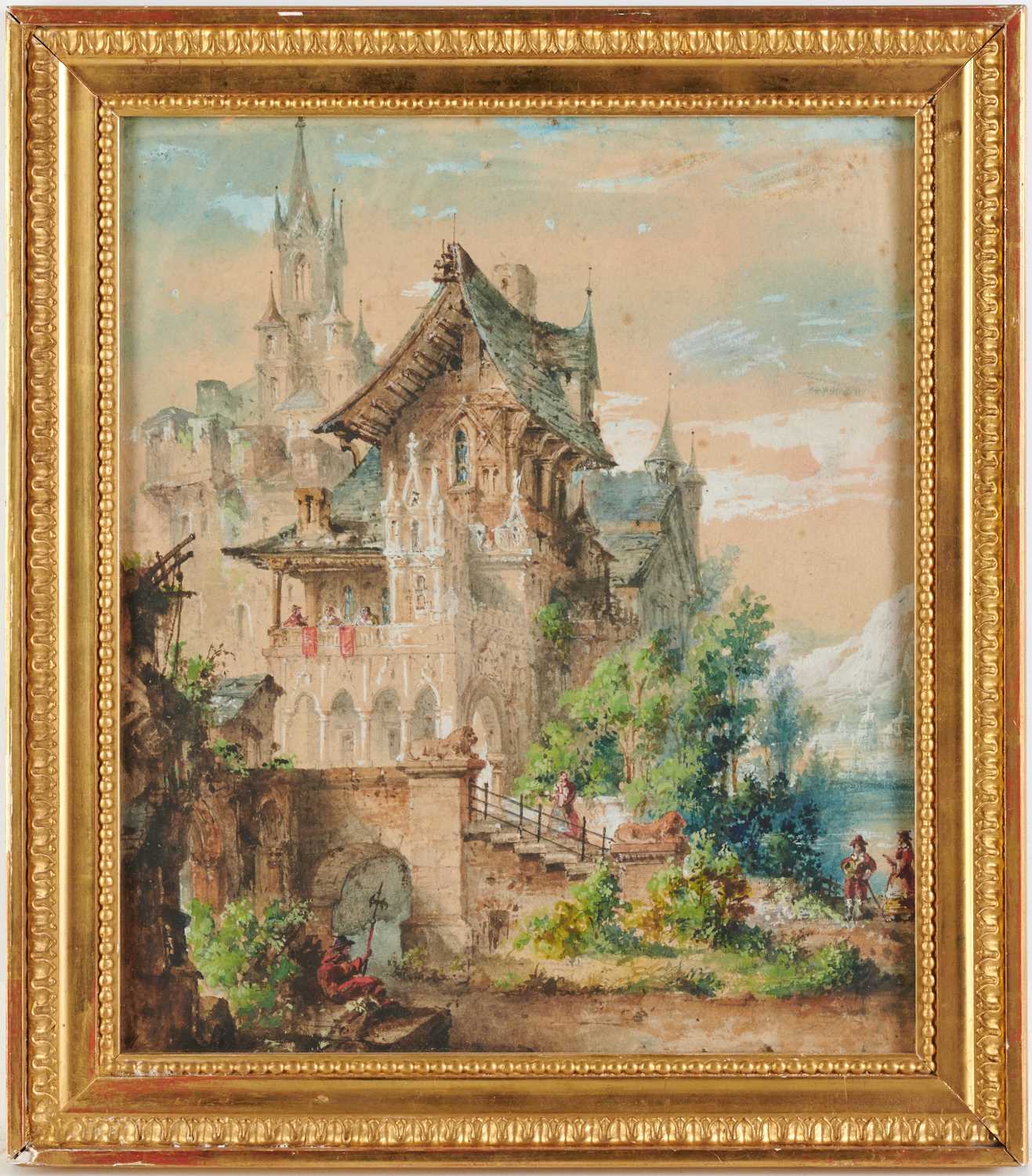 Appraisal: CONTINENTAL SCHOOL PAINTING painting Continental School th c Castle in