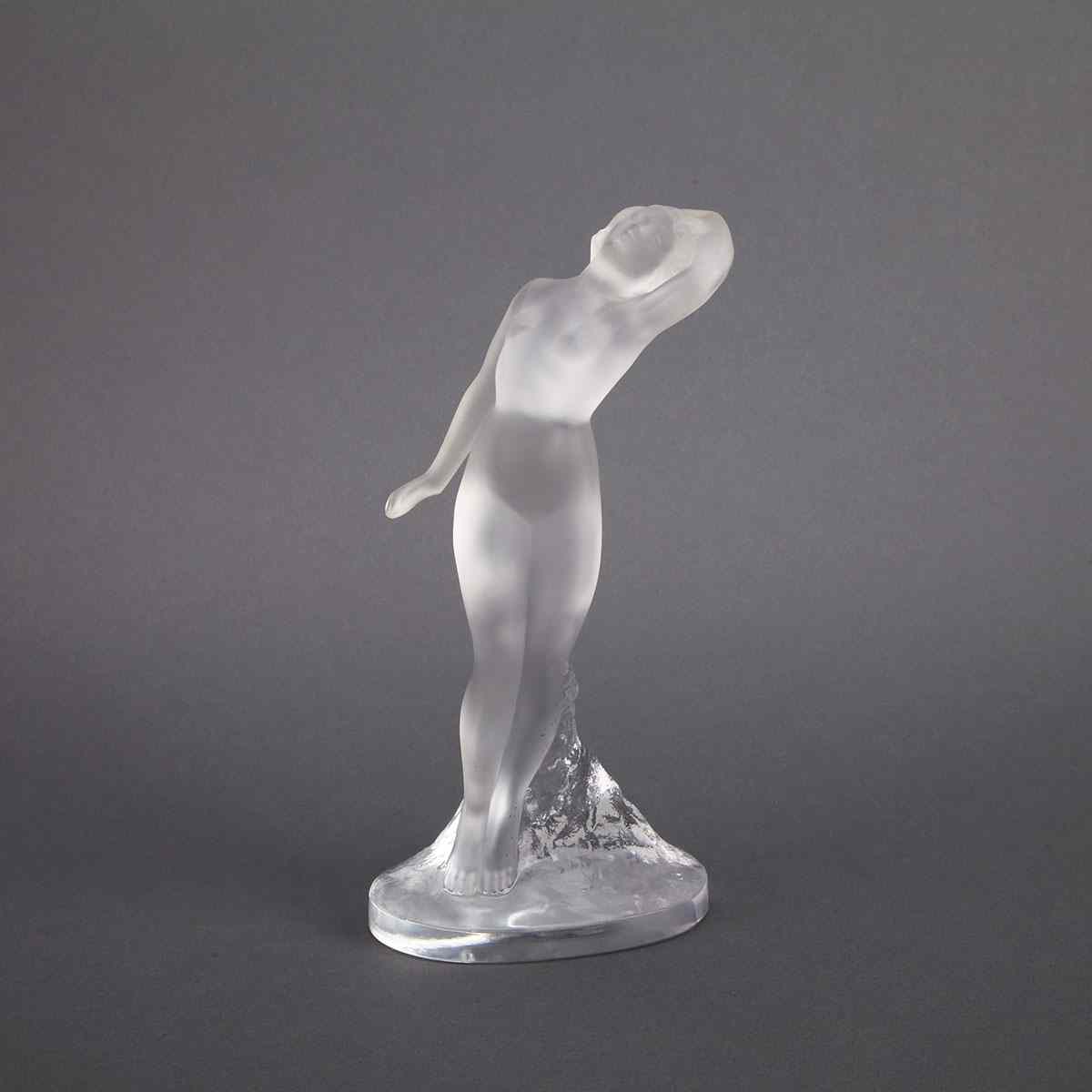 Appraisal: Danseuse Bras Baisse T Lalique Moulded and Frosted Glass Nude