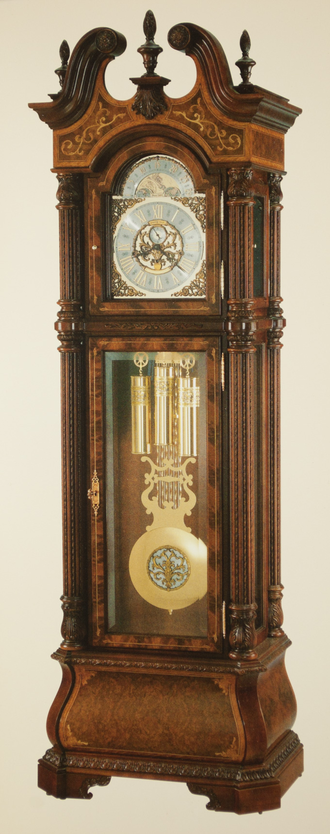 Appraisal: HOWARD MILLER TUBULAR CHIME TALL CASE FLOOR CLOCK J H