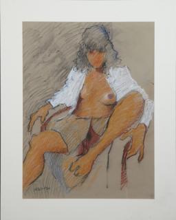 Appraisal: Don Wright - Seated Nude Woman pastel signed and dated