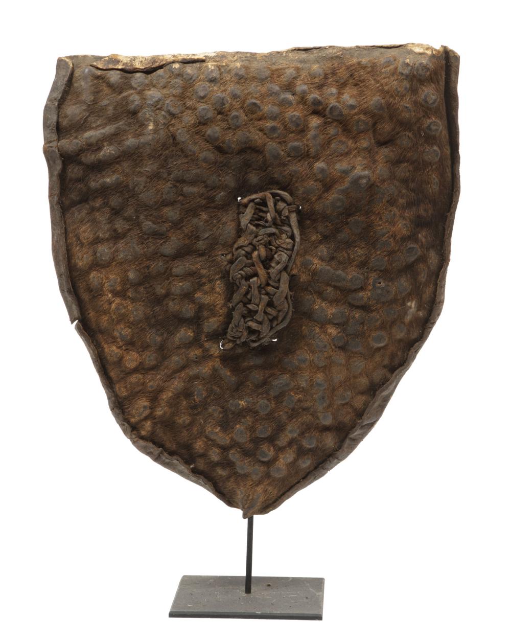 Appraisal: African Mambila Hunter's or Warrior's Shield Nigeria or Cameroon tooled