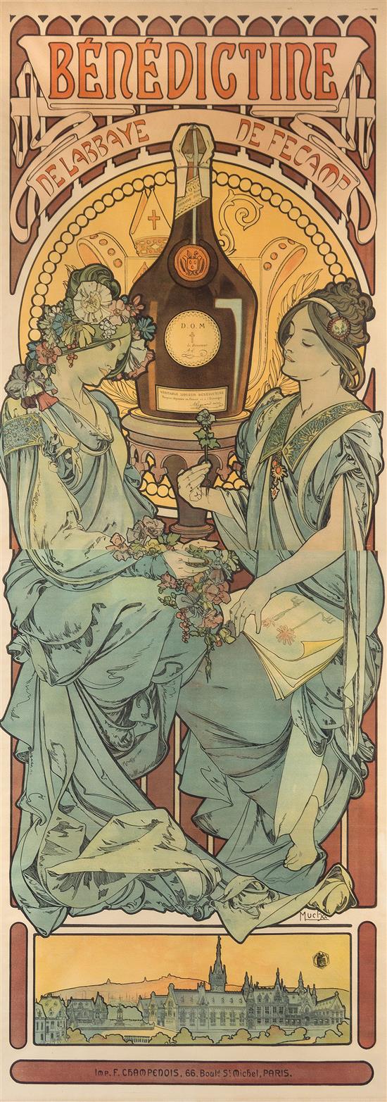 Appraisal: Sale Lot Alphonse Mucha Czech - Benedictine de l'Abbaye de