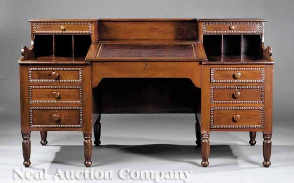 Appraisal: A Large Southern Classical Walnut Plantation Desk mid- th c