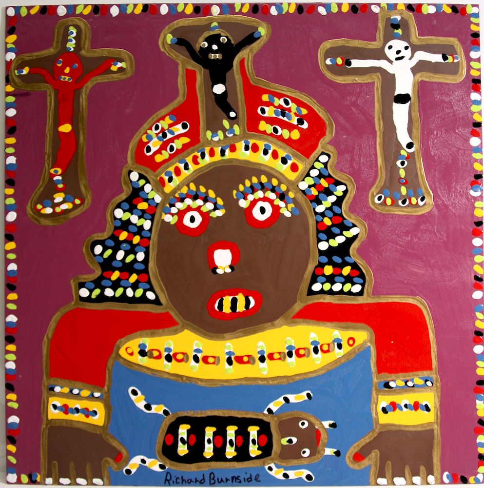 Appraisal: Outsider Art Richard Burnside African King and Crucifixions Burnside Richard