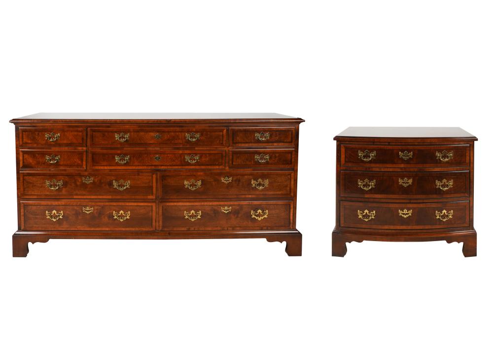 Appraisal: HENREDON MAHOGANY DRESSER NIGHTSTANDstamped Aston Court by Henredon the nightstand