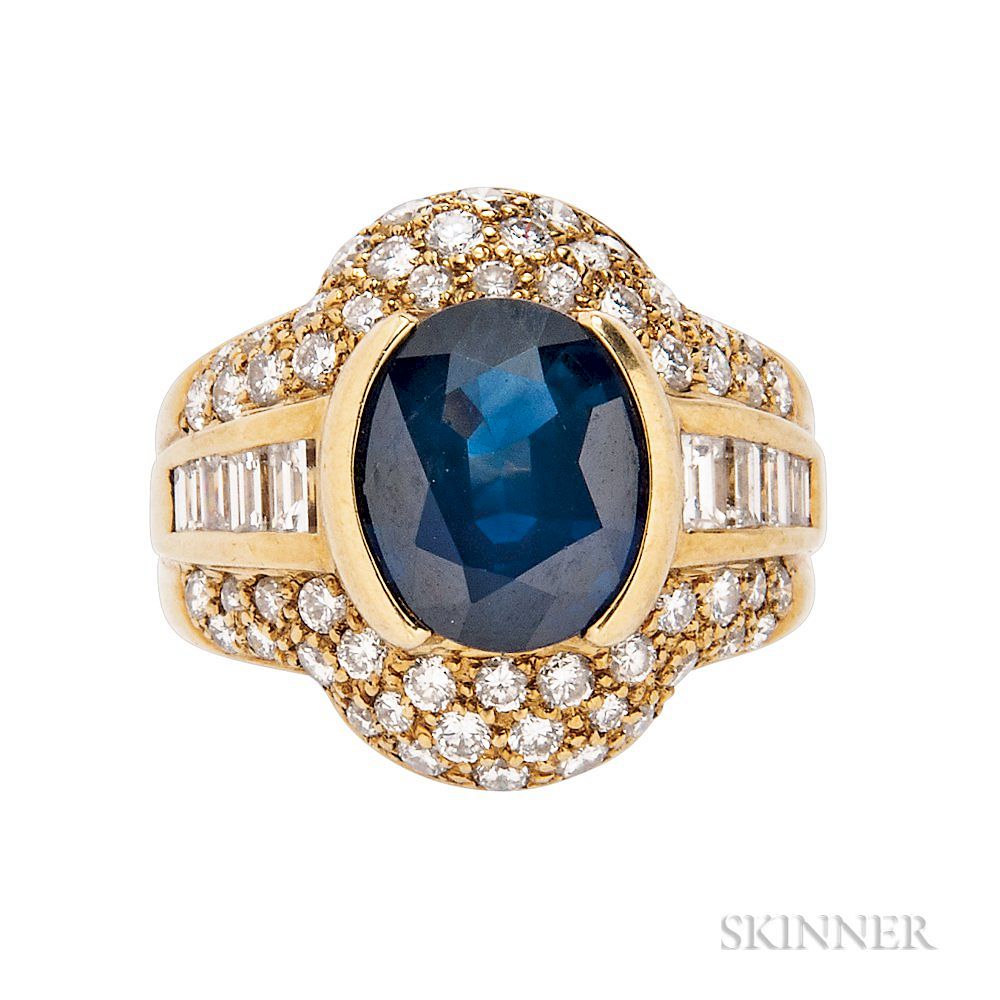 Appraisal: kt Gold Sapphire and Diamond Ring kt Gold Sapphire and