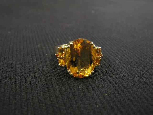 Appraisal: Citrine Ring gorgeous orange-yellow gems totaling carats in k yellow