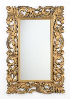 Appraisal: Rococo inspired carved mirror x Gilt mirror in the Rococo