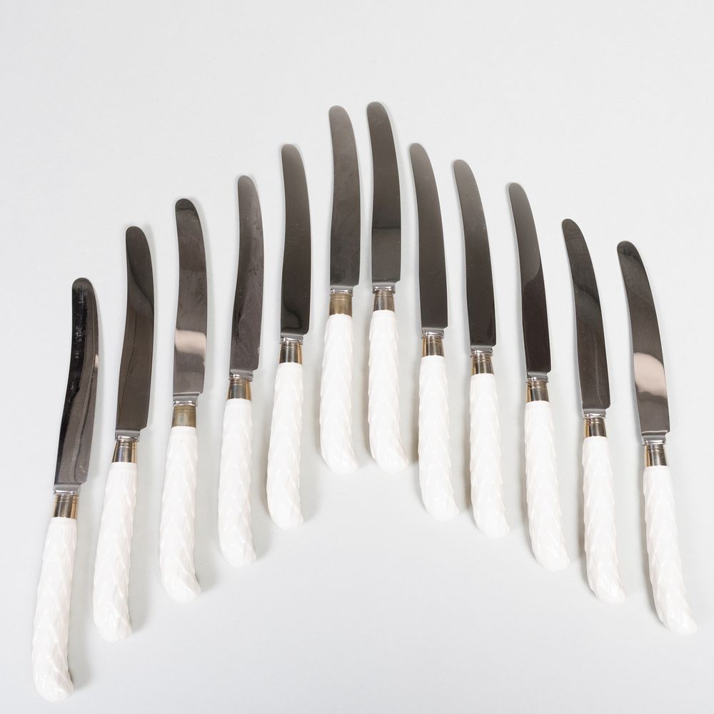 Appraisal: Set of Twelve English Porcelain Handled Knives After Syrie Maugham