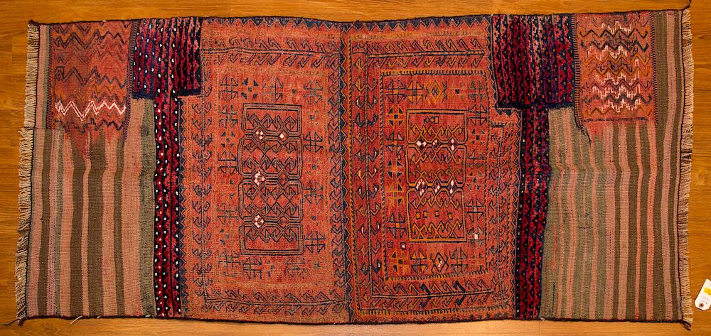 Appraisal: Turkish Soumak Kelim Rug x hand knotted and woven Condition