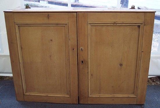 Appraisal: A pine two-door cupboard and various pine hanging shelves